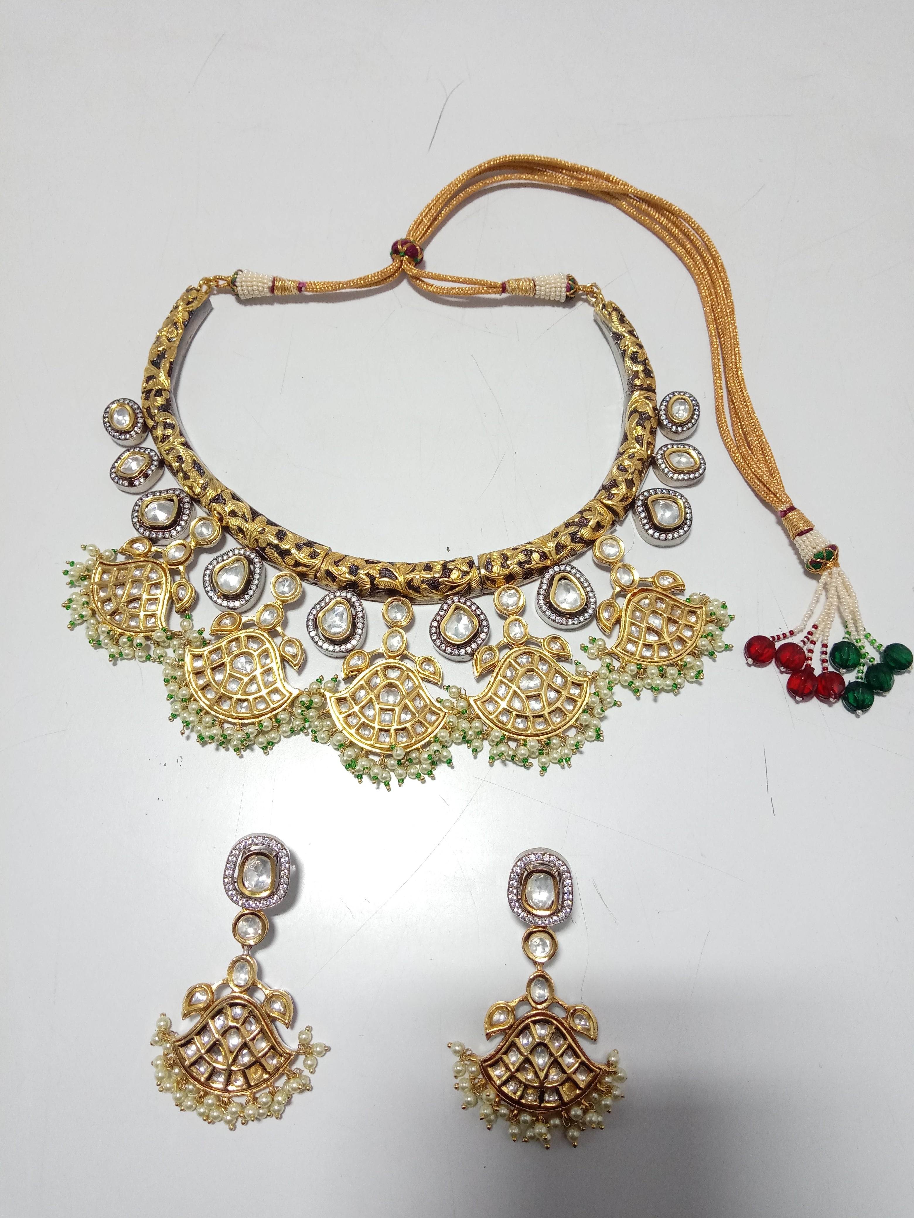 Traditional Kundan Meena Bridal Necklace Set