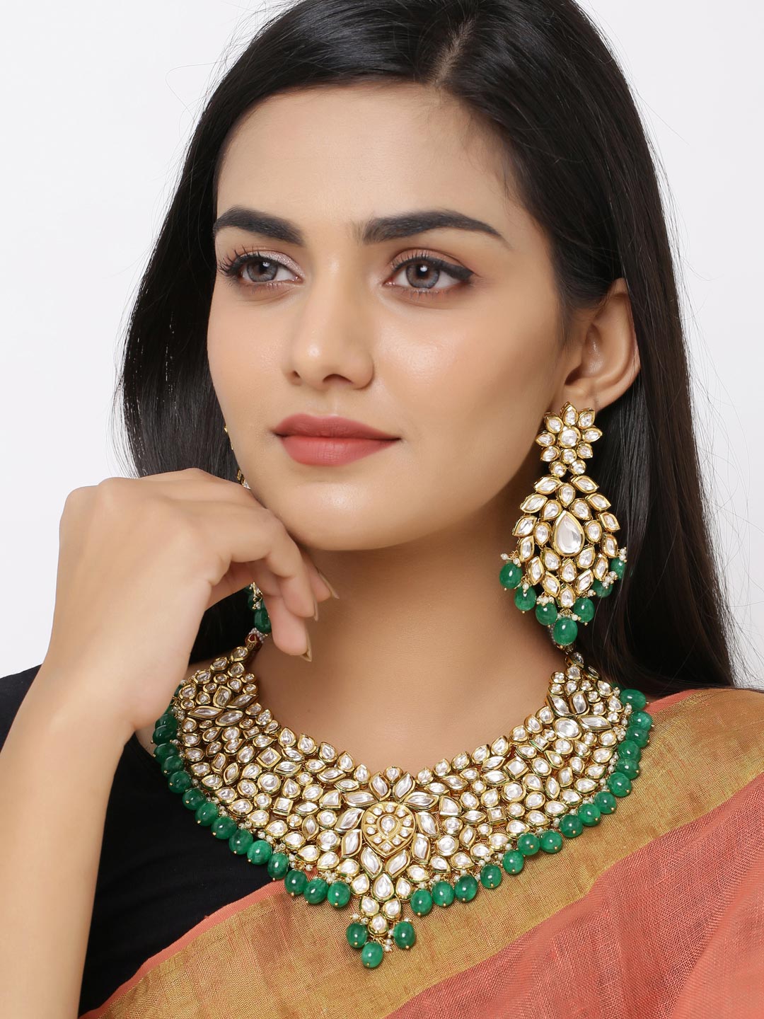 Traditional Kundan Meena Designer Necklace Set