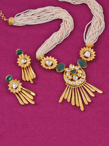 Floral Designer Pearls Necklace Set