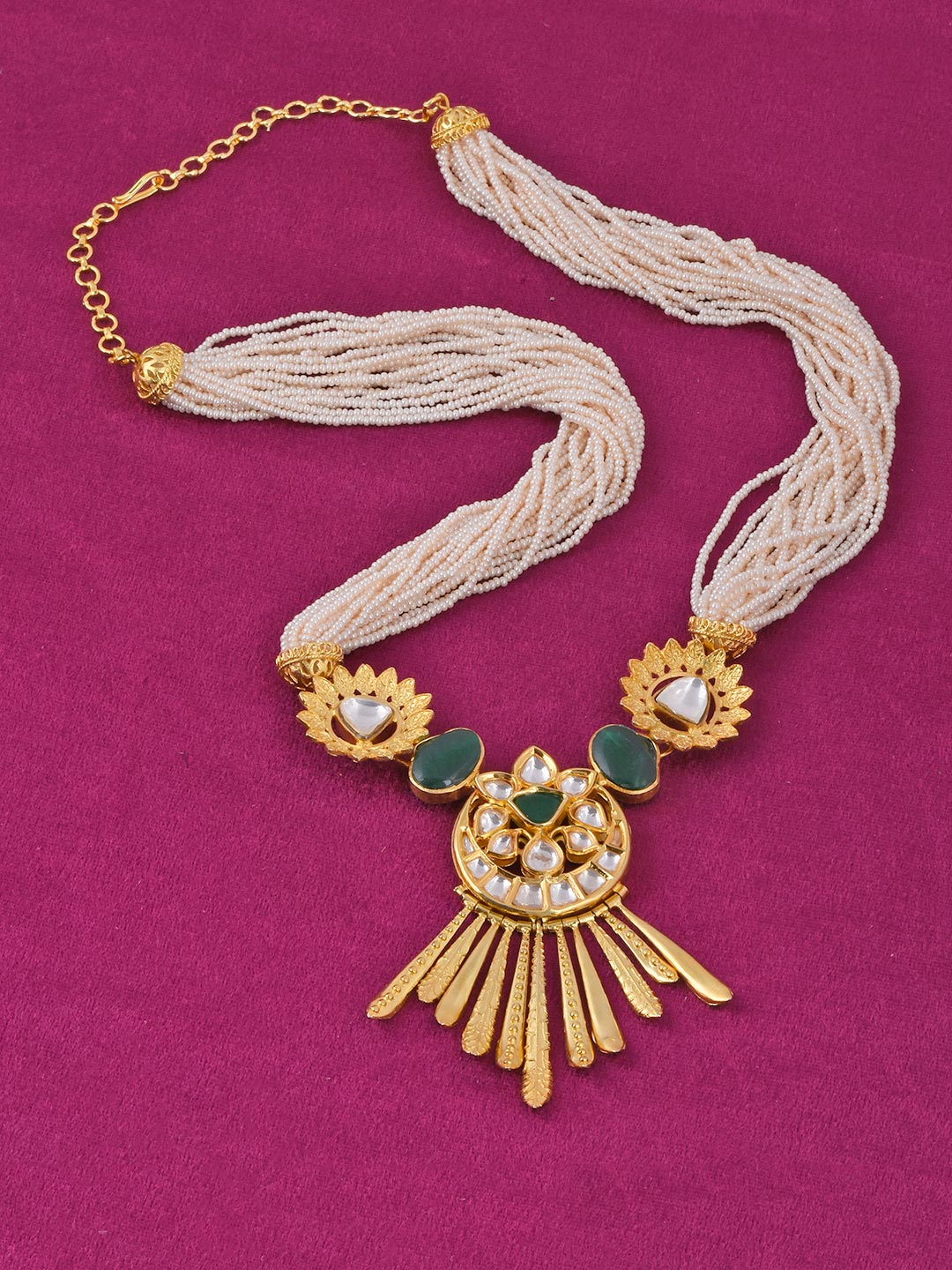 Floral Designer Pearls Necklace Set