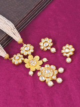Big Bold Flowers Kundan Polki Necklace Set