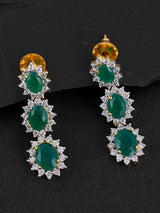 Classic Single Line Colored Stone Necklace Set