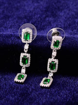 Green Colored Stones Single Stranded Necklace Set