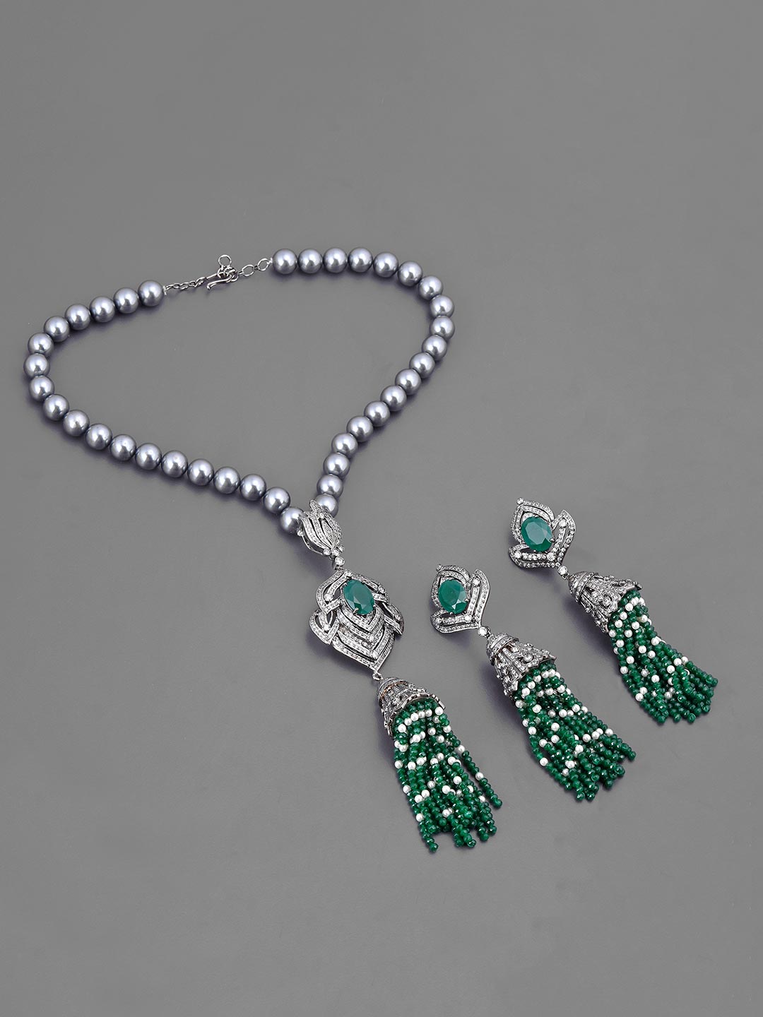 Floral Black Beauty Designer Necklace Set