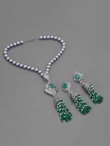 Floral Black Beauty Designer Necklace Set