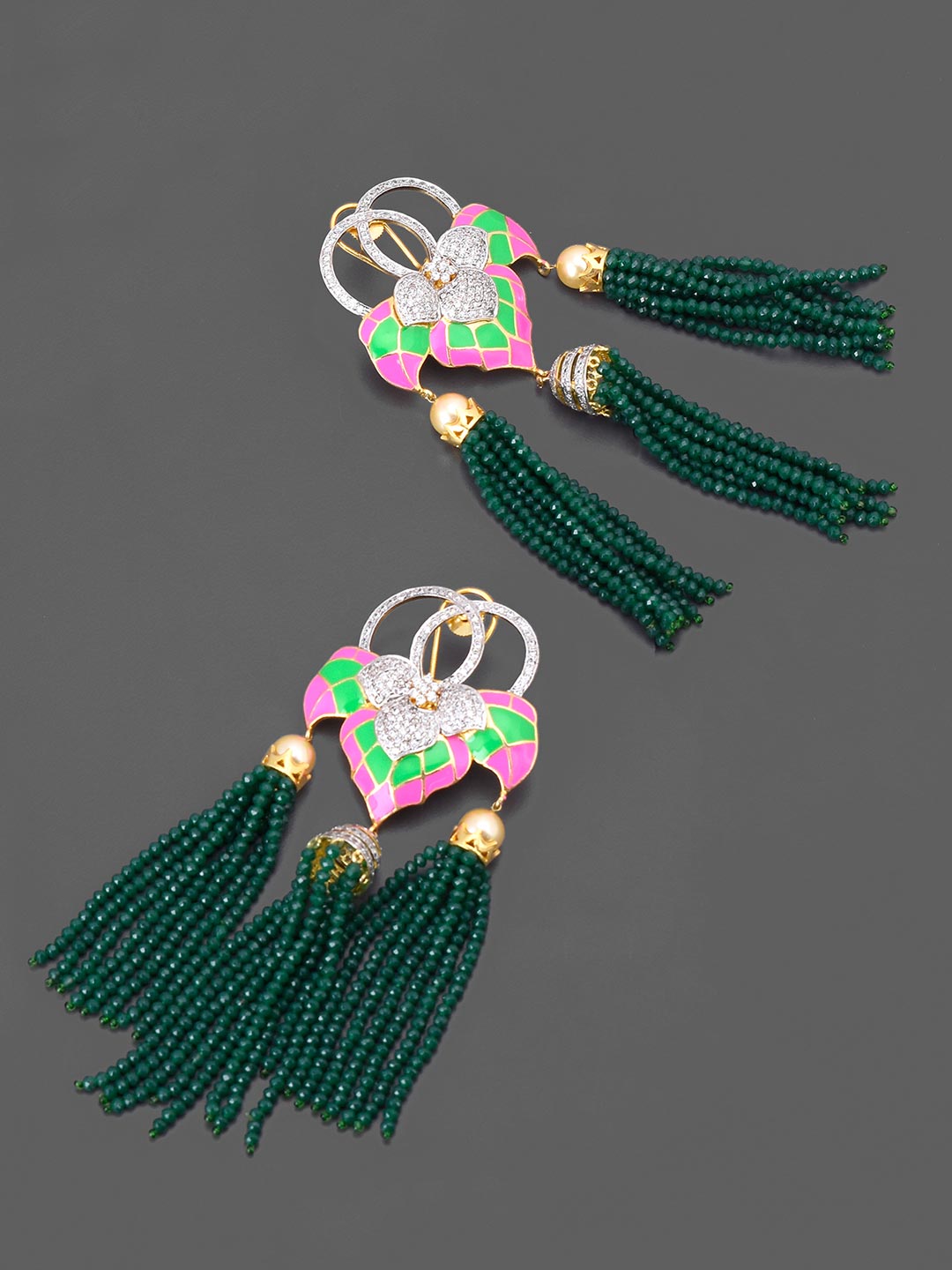 Floral Meena Designer Necklace Set
