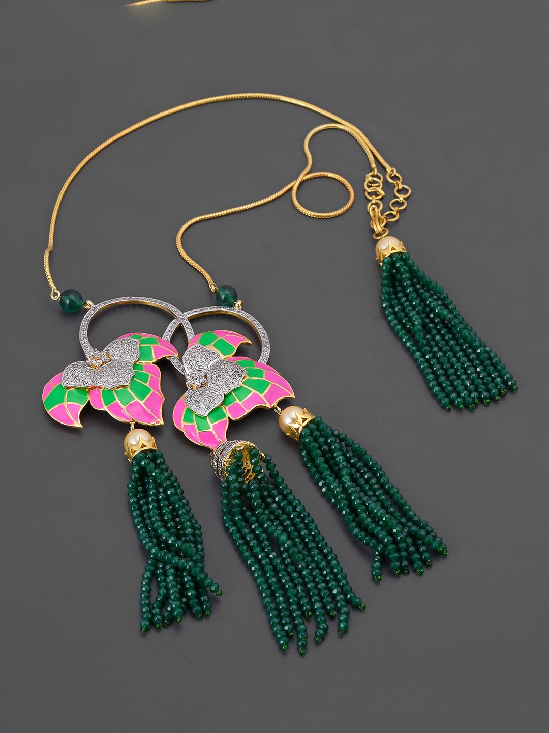 Floral Meena Designer Necklace Set