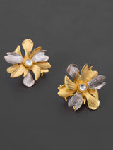 Floral Designer Two Tone Plated Necklace Set