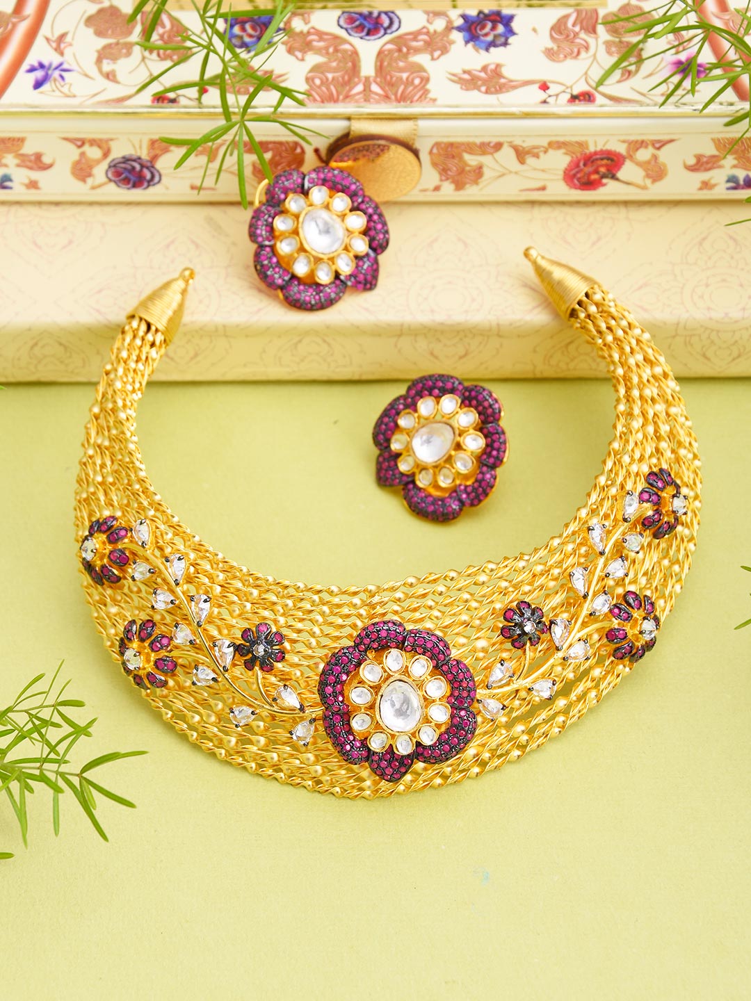 Floral Indo Western Designer Necklace Set