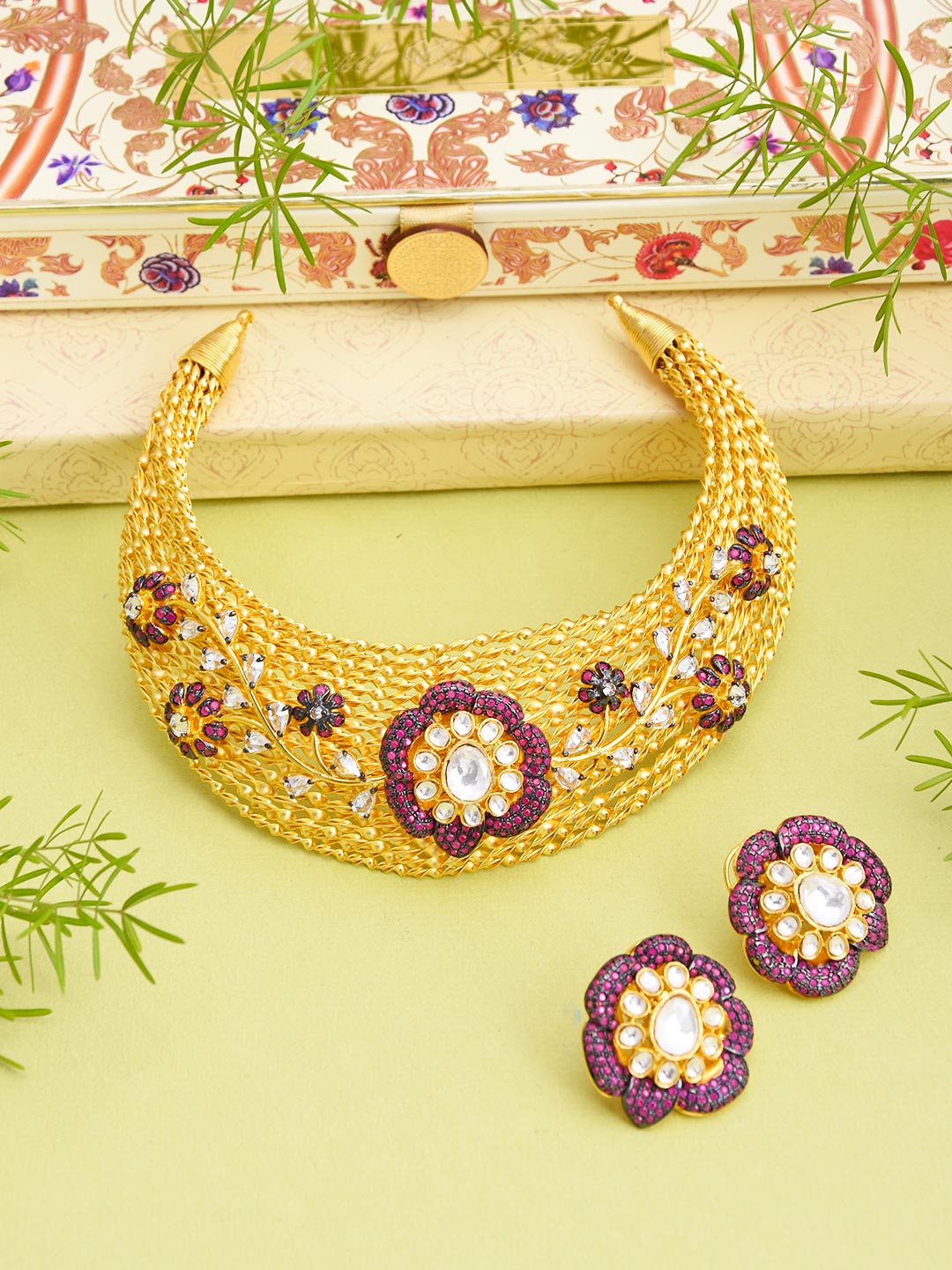Floral Indo Western Designer Necklace Set