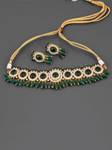 Colored Stone Choker Necklace Set