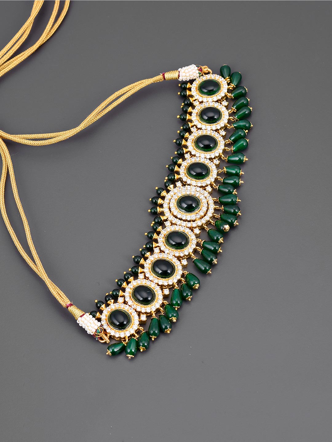 Colored Stone Choker Necklace Set