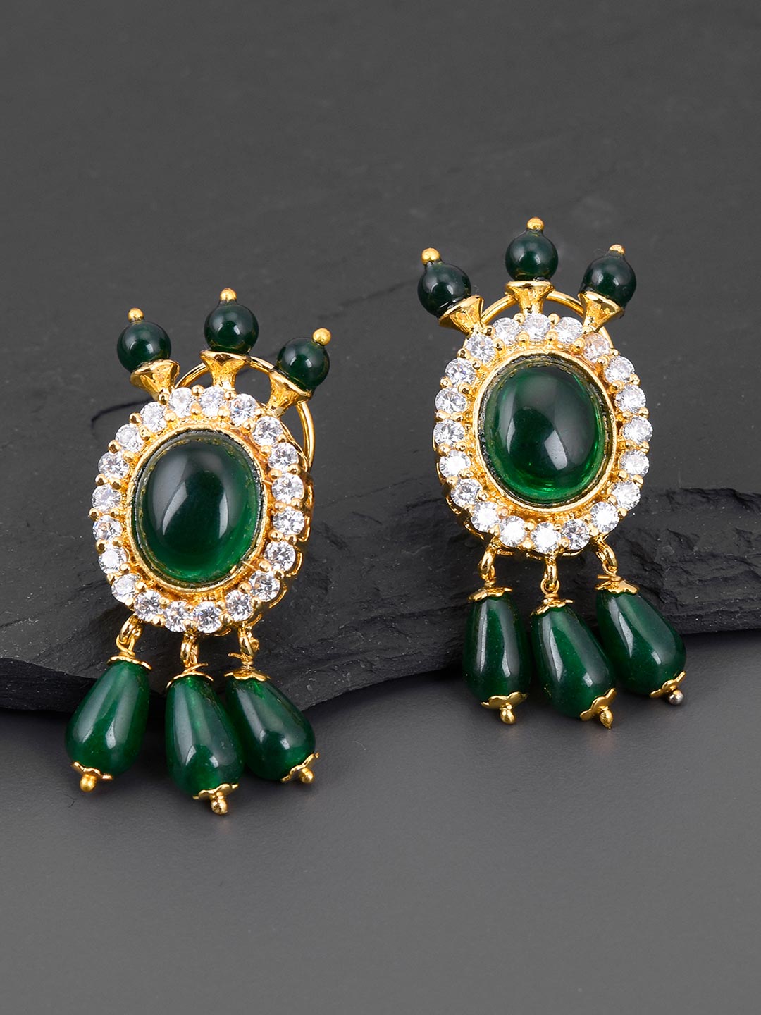 Colored Stone Choker Necklace Set