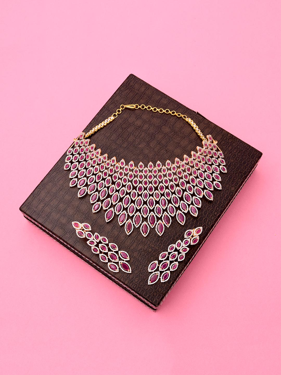 Designer Colored Stone Necklace Set