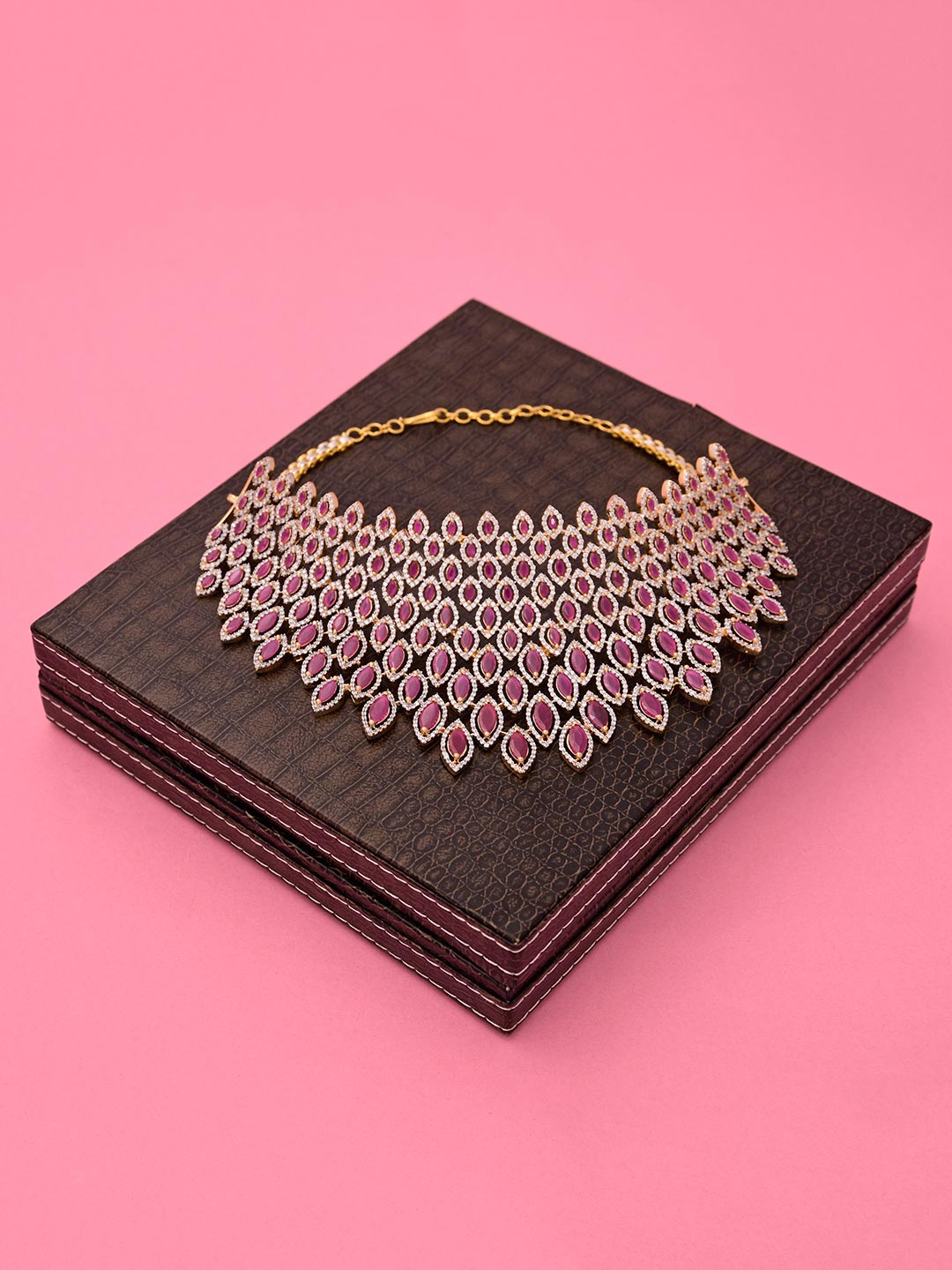 Designer Colored Stone Necklace Set