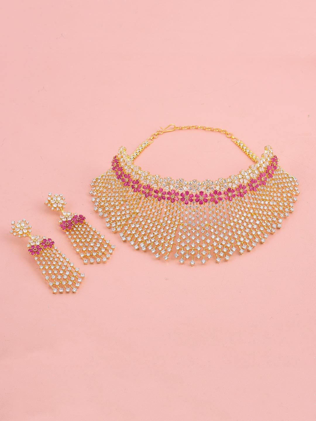 Colored Stone Choker Designer Necklace Set