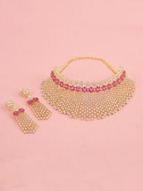 Colored Stone Choker Designer Necklace Set