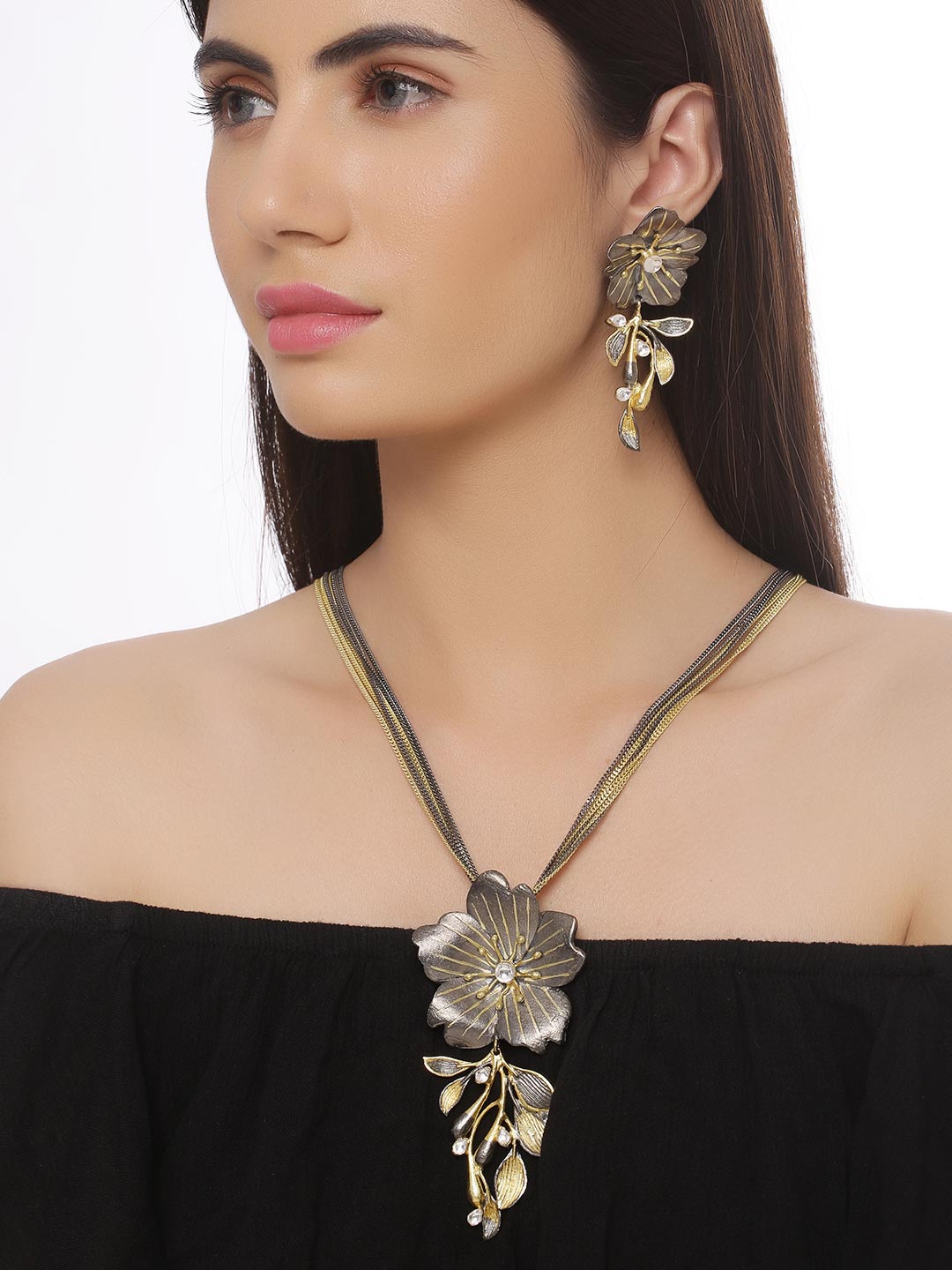Floral Indo Western Designer Necklace Set