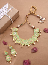 Floral Enamelled Designer Necklace Set