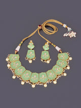 Floral Enamelled Designer Necklace Set