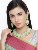 Floral Enamelled Designer Necklace Set