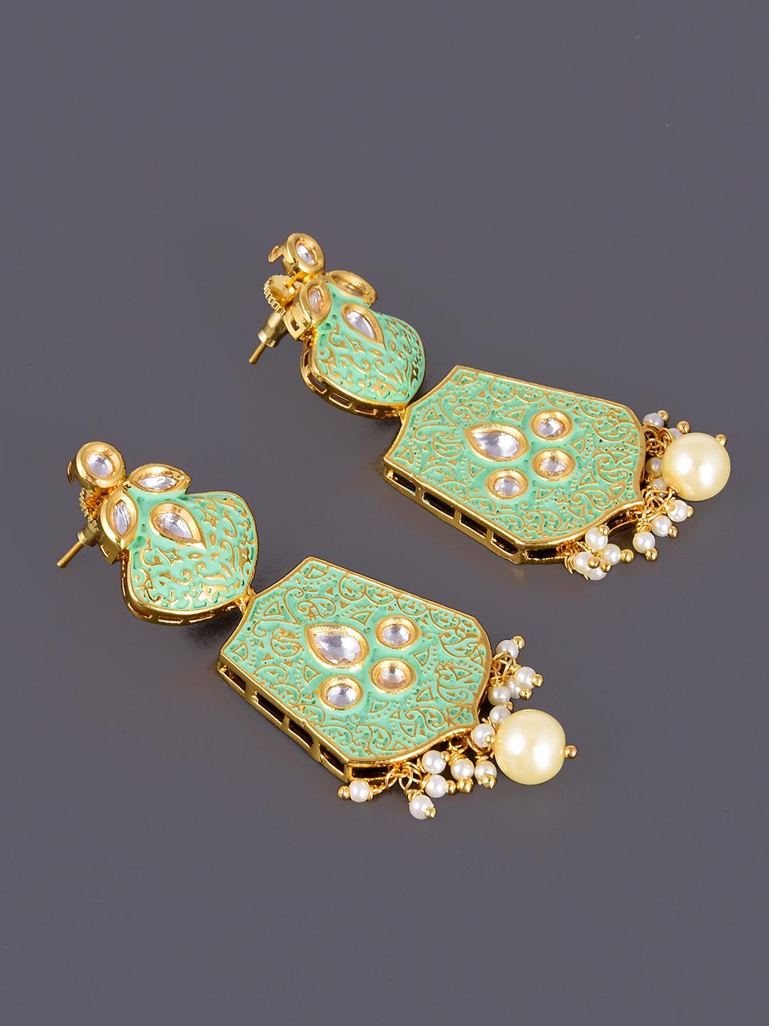 Floral Enamelled Designer Necklace Set