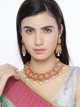 Floral Enamelled Designer Necklace Set