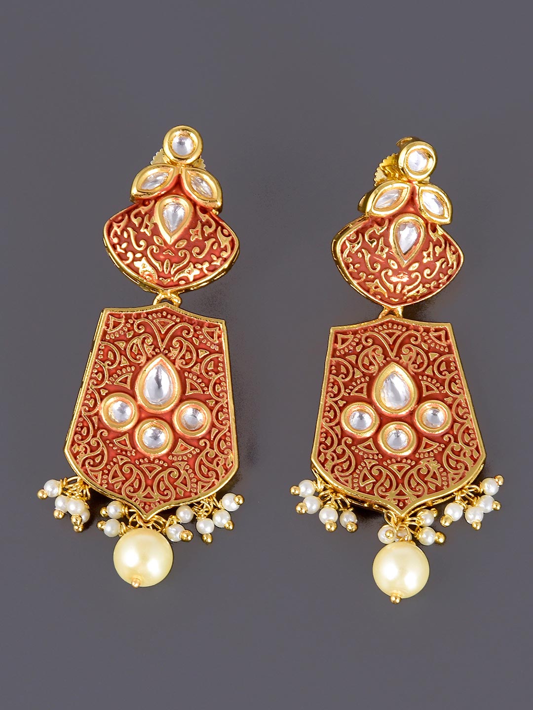 Floral Enamelled Designer Necklace Set