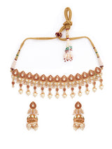 Floral Enamelled Choker Necklace Set