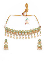 Floral Enamelled Choker Necklace Set