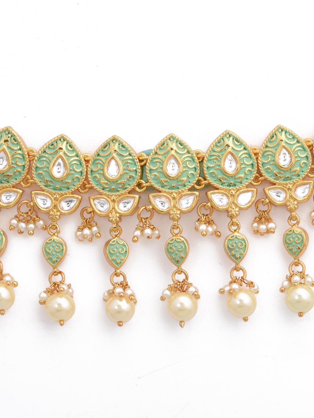 Floral Enamelled Choker Necklace Set