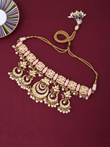 Kundan Polki Enamelled Choker Necklace Set