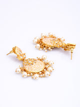 Golden Emboss Designer Enamelled Necklace Set