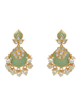 Golden Emboss Designer Enamelled Necklace Set