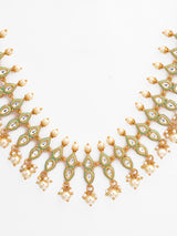Kundan Polki and Pearls Enamelled Necklace Set