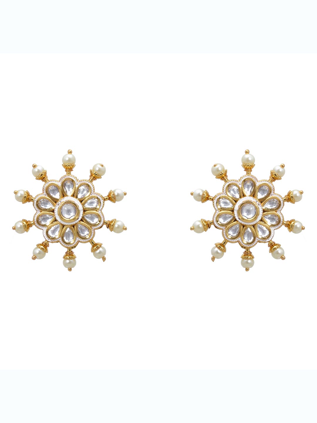 Kundan Polki and Pearls Enamelled Necklace Set