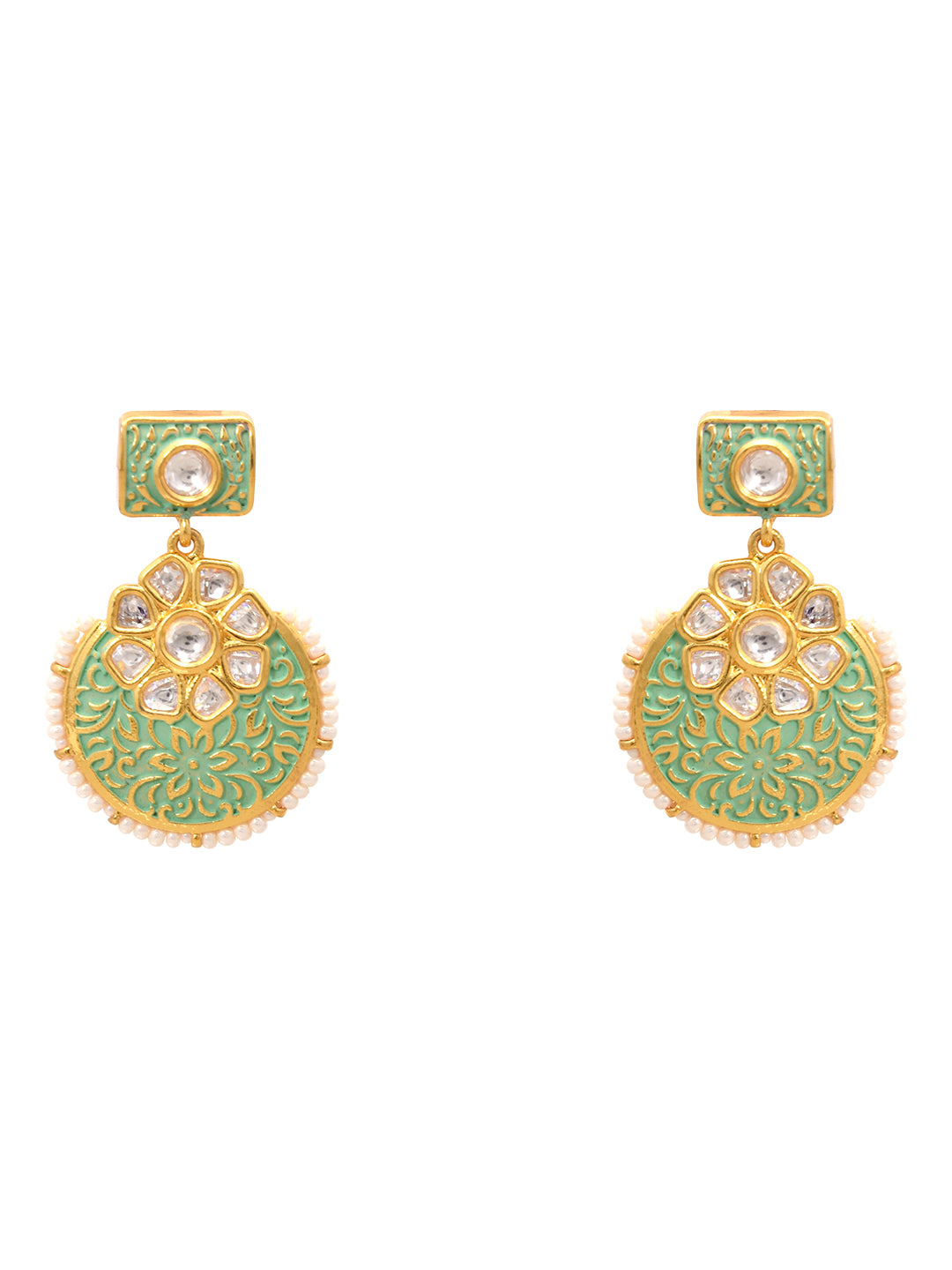 Designer Pearls Enamelled Necklace Set