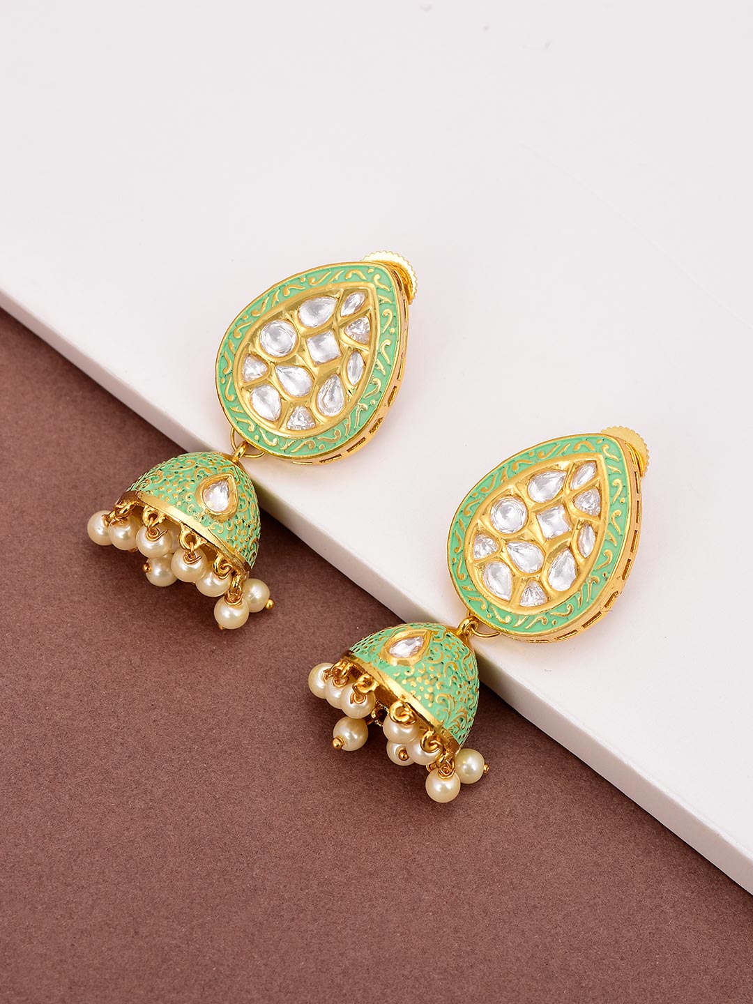 Traditional Polki and Enamelled Pearls Necklace Set