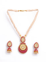 Traditional Polki and Enamelled Pearls Necklace Set