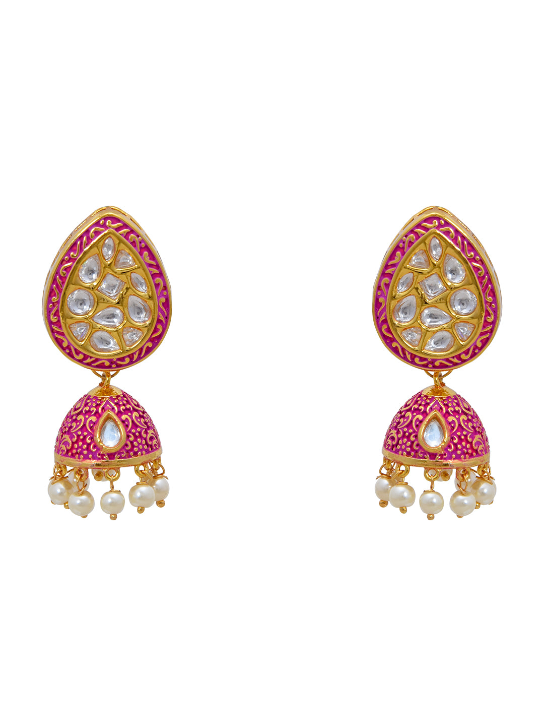 Traditional Polki and Enamelled Pearls Necklace Set