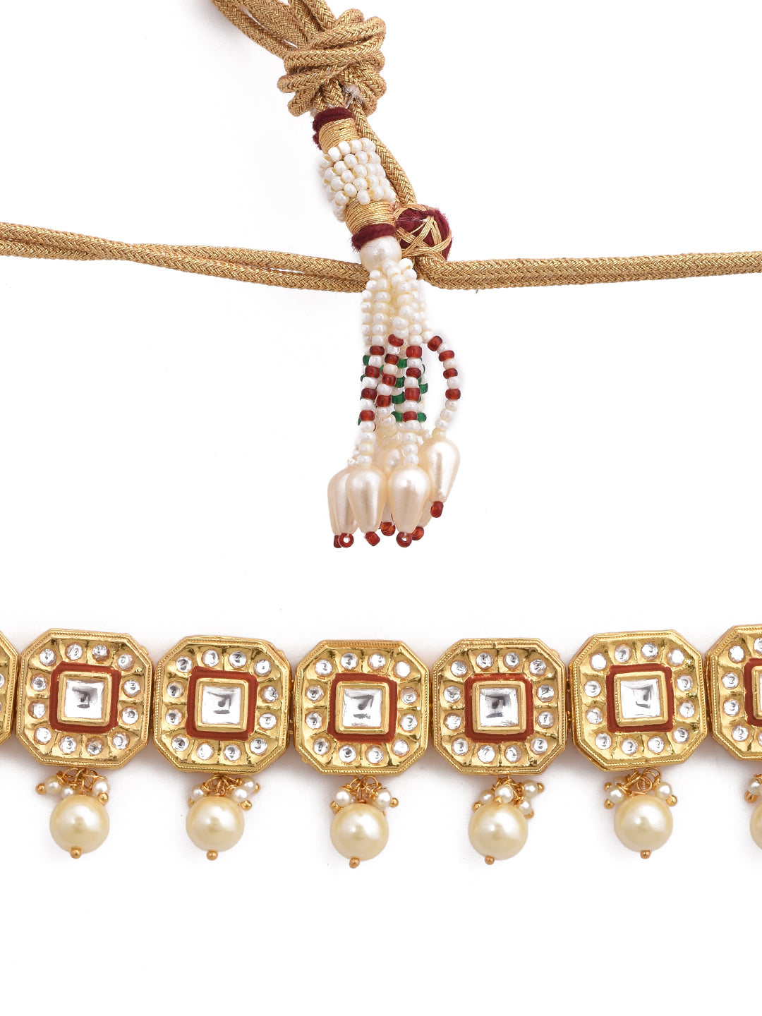 Classic Enamelled Polki Choker Necklace Set