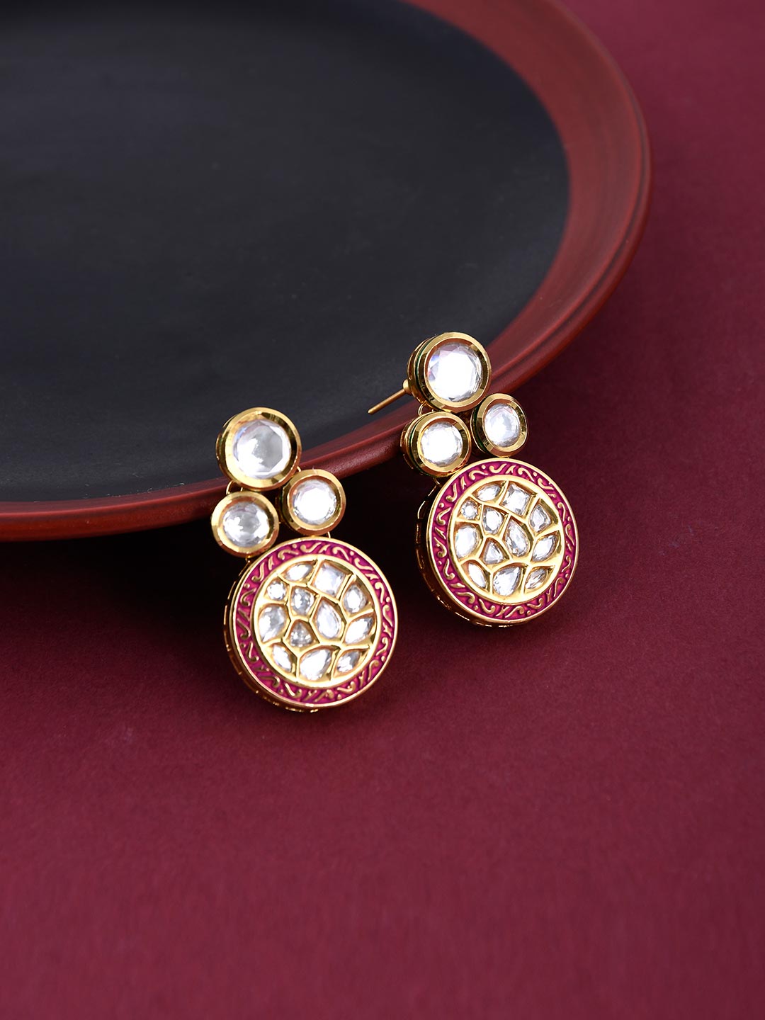 Polki Cluster Round Designer Necklace Set