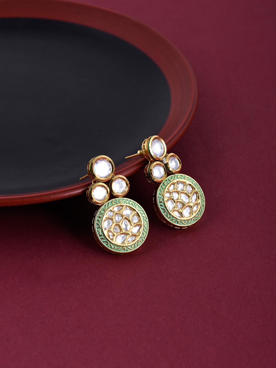 Polki Cluster Round Designer Necklace Set