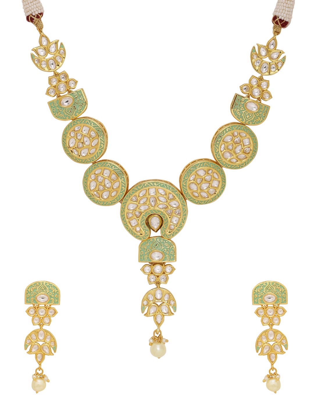 Enamelled Designer Necklace Set