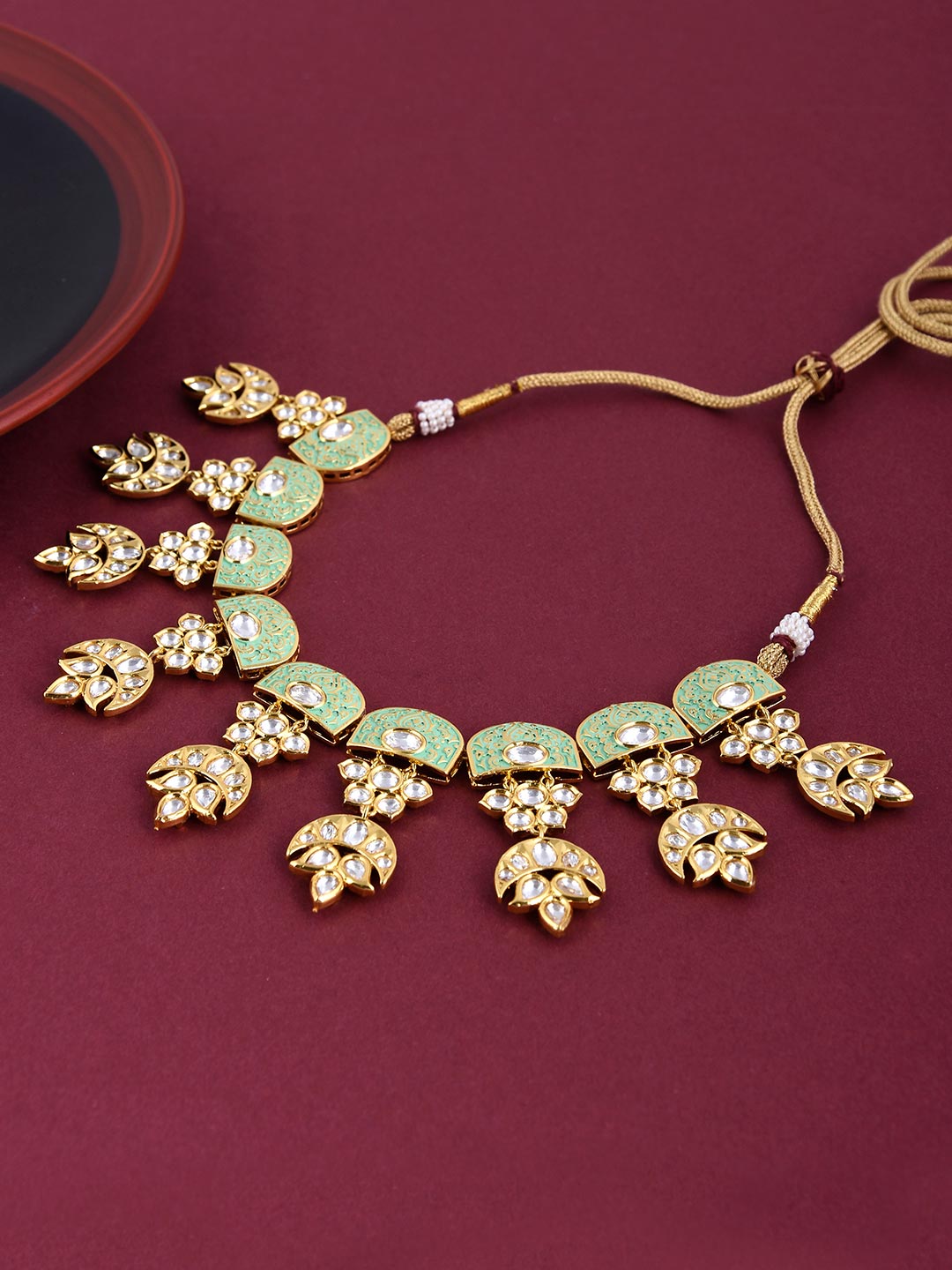 Enamelled Designer Necklace Set