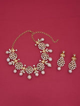 Hand Made Kundan Polki and Pearls Necklace Set