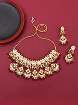 Traditional Kundan Meena Choker Necklace Set