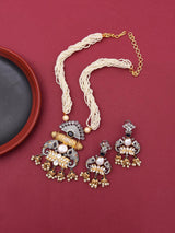 Designer Kundan Polki Pearls Hand Crafted Necklace Set