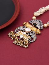 Designer Kundan Polki Pearls Hand Crafted Necklace Set