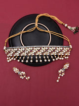 Kundan Polki Colored Stones Pearls Choker Necklace Set